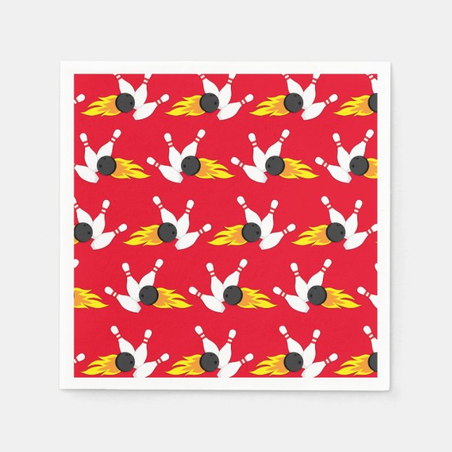 Cute Sports Bowling Barns födelsedag Party Pappersservett (Framsidan)