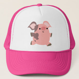 Cute Sporty Tecknad Gris Hat Truckerkeps