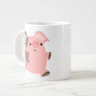 Cute Sporty Tecknad Gris Jumbo Mugg