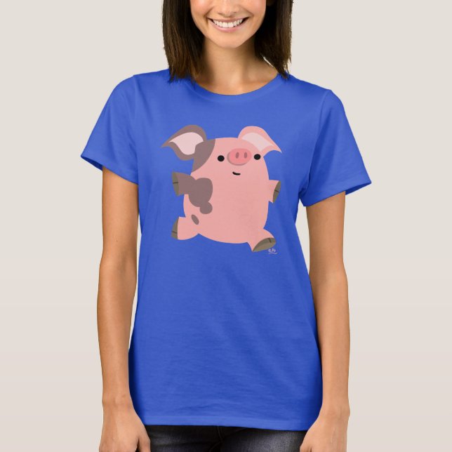 Cute Sporty Tecknad Gris Kvinnor T-shirt (Framsida)
