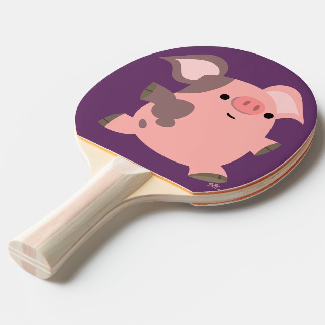 Cute Sporty Tecknad Gris Ping Pong Paddle Pingisracket (Frontvinkel)