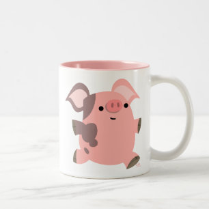 Cute Sporty Tecknad Gris Två-Tonad Mugg