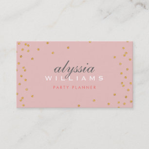 CUTE SPOT KONetti guld blek rosa i glatt glitter Visitkort