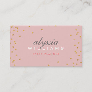 CUTE SPOT KONetti guld blek rosa i glatt glitter Visitkort