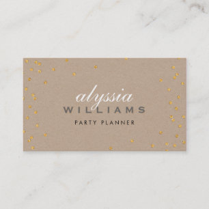 CUTE SPOT konetti guld sparkly glitter kraft Visitkort