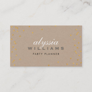 CUTE SPOT konetti guld sparkly glitter kraft Visitkort