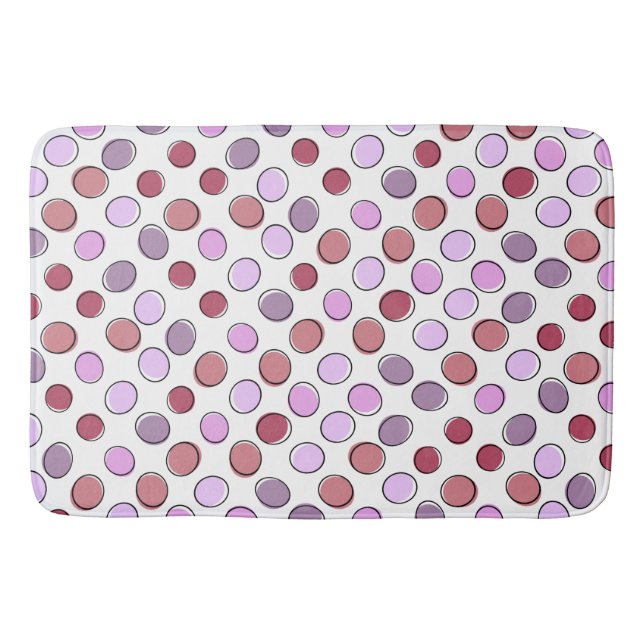 Cute Spotty Pink and Purple Pattern Badrumsmatta (Framsidan)