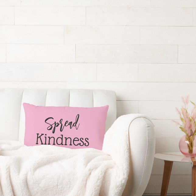 Cute Spread Kindness Baby Pink Throw Pillow Lumbarkudde (Soffa)