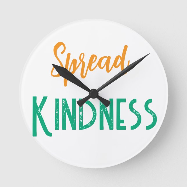 Cute Spread Kindness Clock Rund Klocka (Framsida)