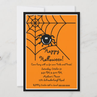 Cute Sprider Halloween fest-inbjudan Inbjudningar