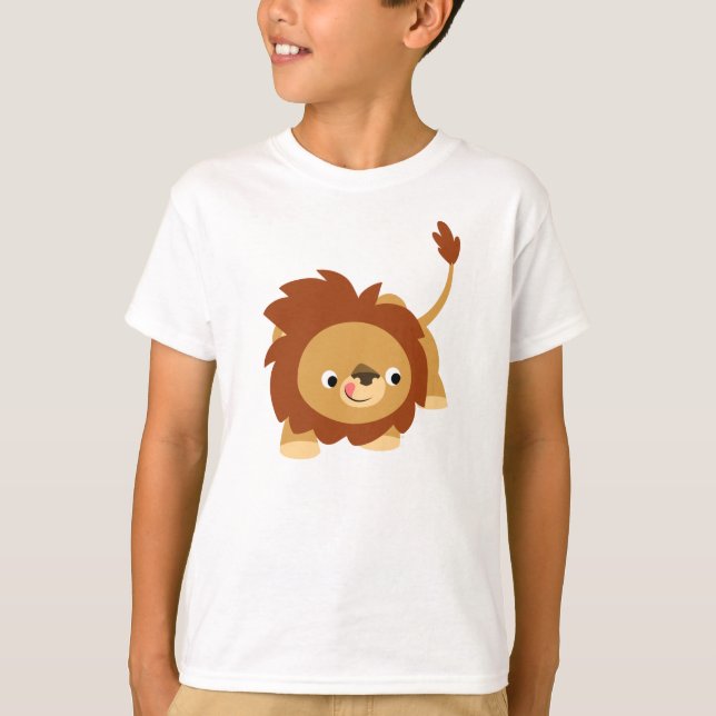 Cute Sprighant Tecknad Lejona barn T- Shirt T Shirt (Framsida)