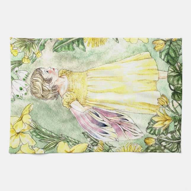 Cute Spring Fairy Kitchen Towel Kökshandduk (Horisontell)