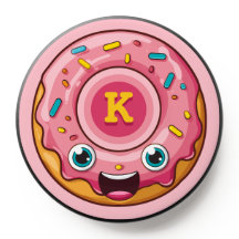 Cute Sprinkle Rosa Glaze Donut med Monogram
