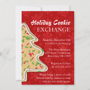 Cute Sprinkle Sugar Cookie Exchange Helgdag Inbjudningar