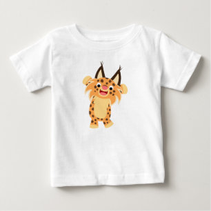 Cute Spunky Tecknad Bobcat Baby T-Shirt