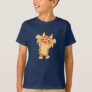Cute Spunky Tecknad Bobcat Children T-Shirt