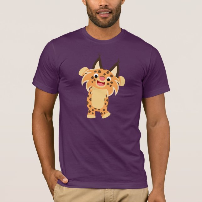 Cute Spunky Tecknad Bobcat T-Shirt (Framsida)