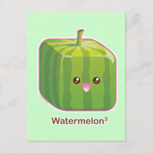 Cute Square Watermelon Vykort