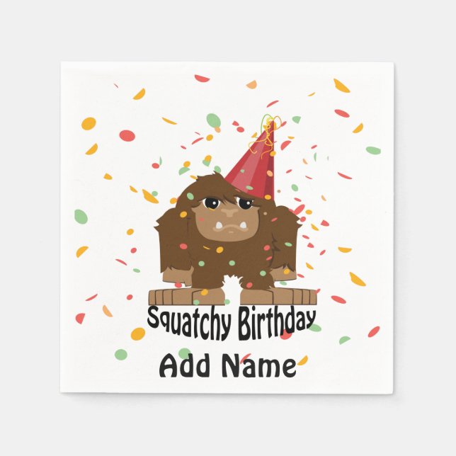 Cute Squatchy Birthday Bigfoot Pappersservett (Framsidan)