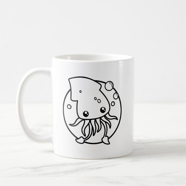 Cute Squid Coffee Mugg (Vänster)
