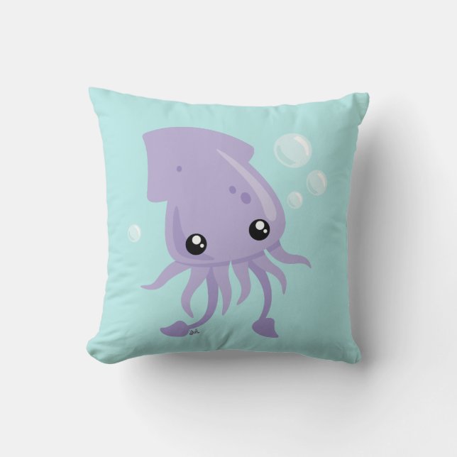 Cute Squid Dekorativ kudde (Framsida)