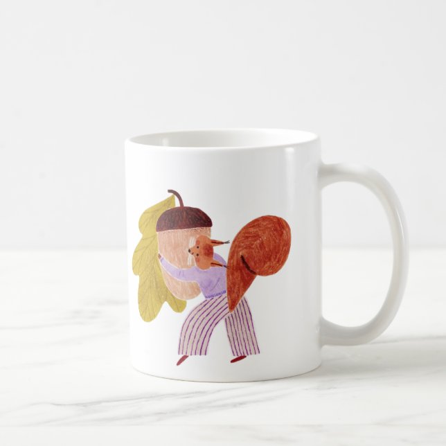 Cute Squirrel Autumn Coffee Mugg - Acorn & Fall (Höger)