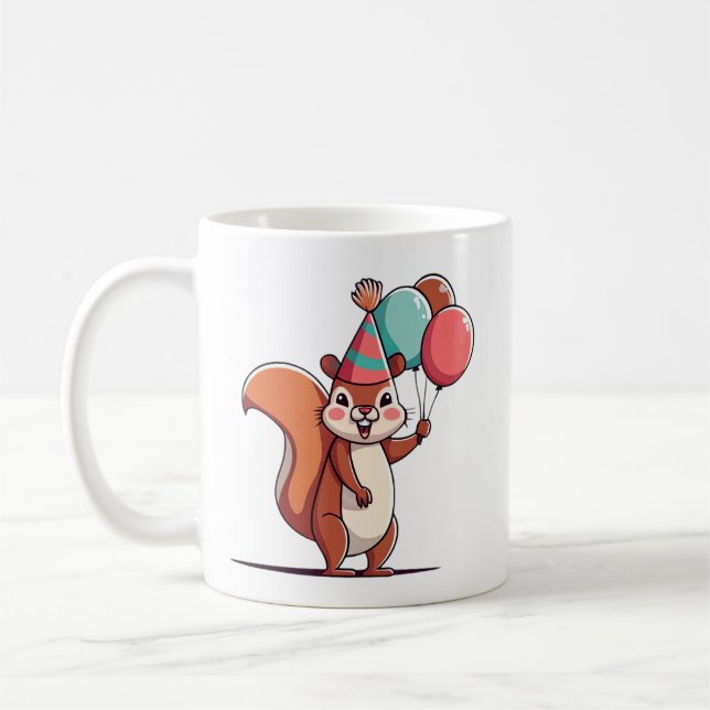 Cute Squirrel Birthday Kaffemugg (Vänster)