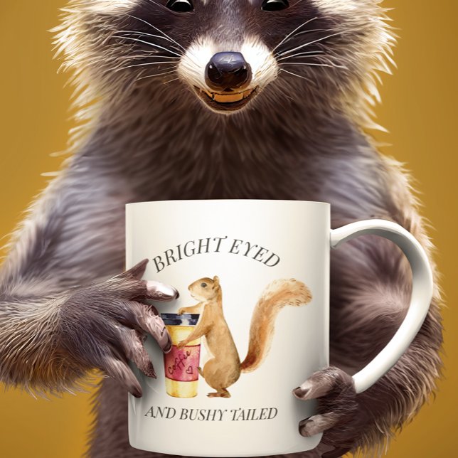 Cute Squirrel Bright Eyed Bushy Tails Kaffemugg (Skapare uppladdad)