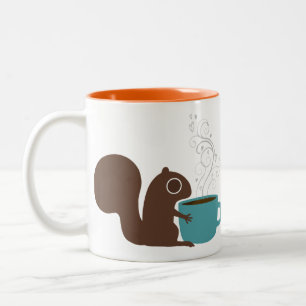 Cute Squirrel Coffee Älskare Roligt Wildlife Två-Tonad Mugg