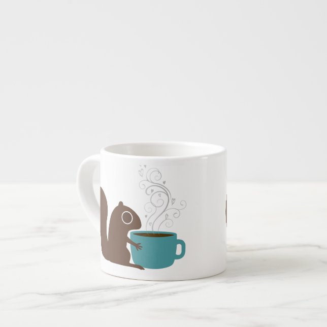 Cute Squirrel Coffee Älskare | Vild Espressomugg (Framsida vänster)