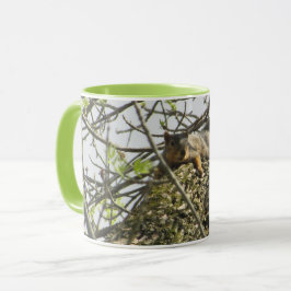 Cute Squirrel Coffee Mugg med Lime Green Handle