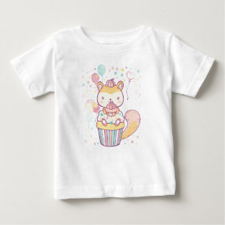 Cute Squirrel Cuptårta Party Baby T-Shirt