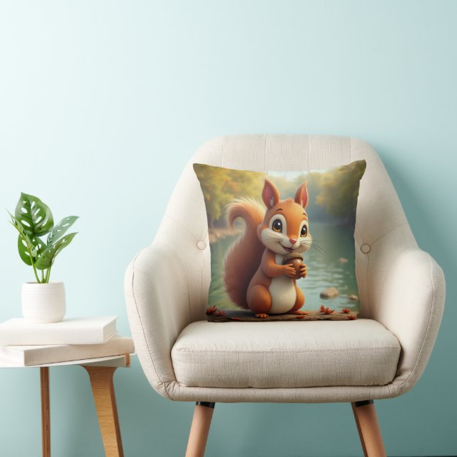 Cute Squirrel Dekorativ kudde (Stol)