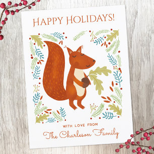 Cute Squirrel Helg Vykort