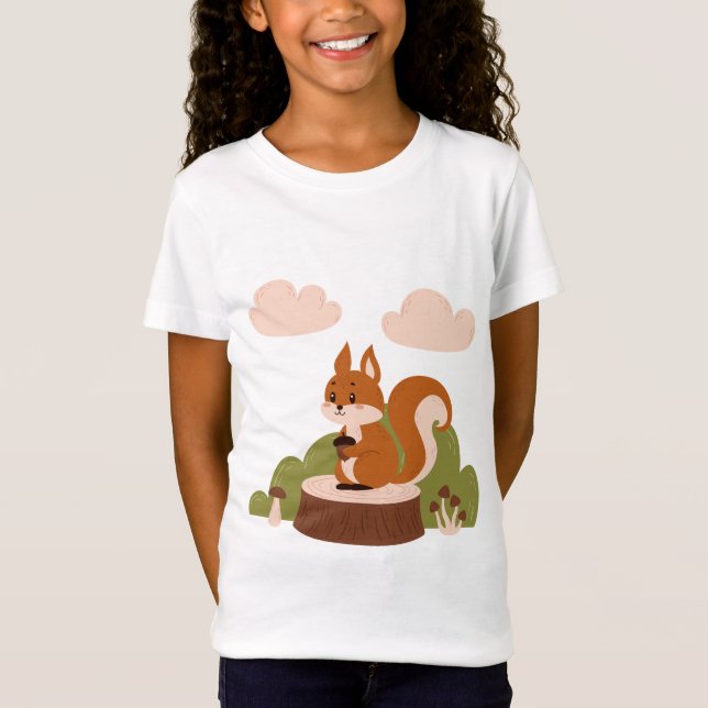 Cute squirrel i skogen t shirt (Framsida)