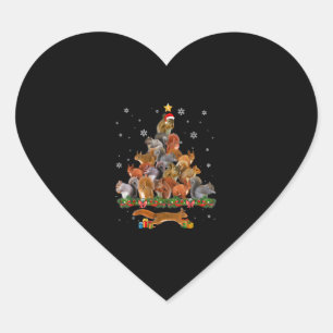 Cute Squirrel Julgran presentdekanter Julafton trä Hjärtformat Klistermärke