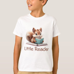 Cute Squirrel Läsa Bok Kids T-Shirt