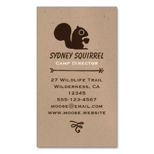 Cute Squirrel med Acorn Vild av vilda djur Visitkortmagnet