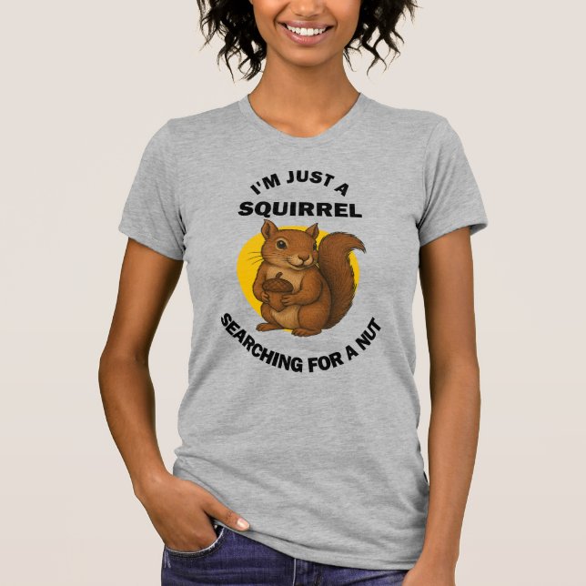 Cute Squirrel med Acorn Woodland Animal T-Shirt (Framsida)