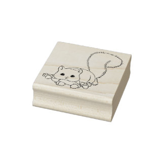 Cute Squirrel med Acorns Rubber Frimärke Stämpel