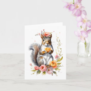 Cute Squirrel med Blank Hälsning Kort