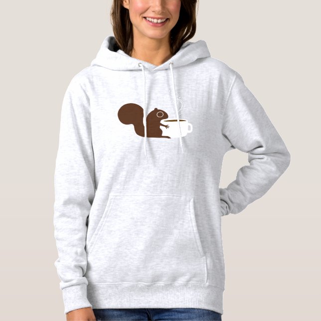 Cute Squirrel med kaffe | Kvismisk djurart Tee (Framsida)