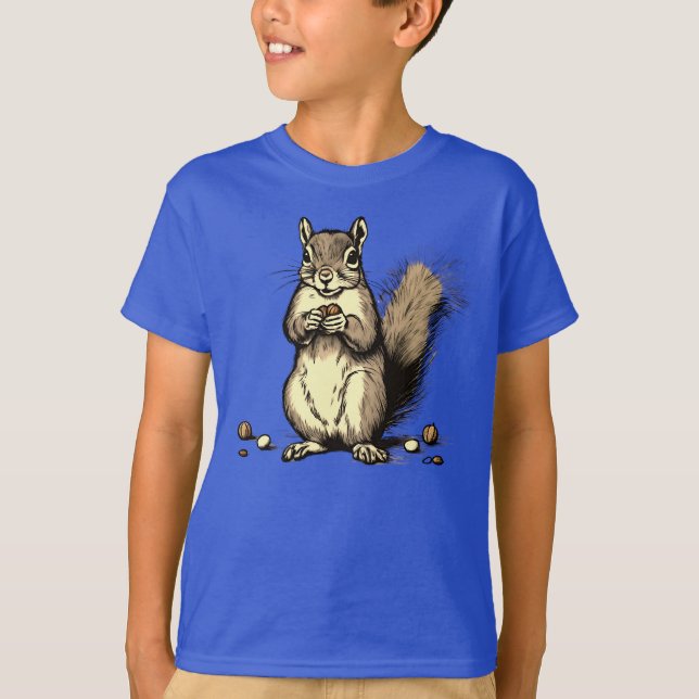 Cute Squirrel med nöt för Djur älskare T Shirt (Framsida)