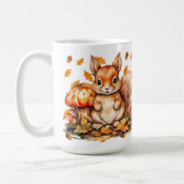 Cute Squirrel med svampar - Jord hösten Kaffemugg