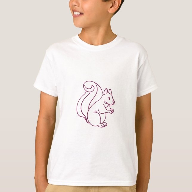 Cute Squirrel, moderna, roliga pojkar T Shirt (Framsida)