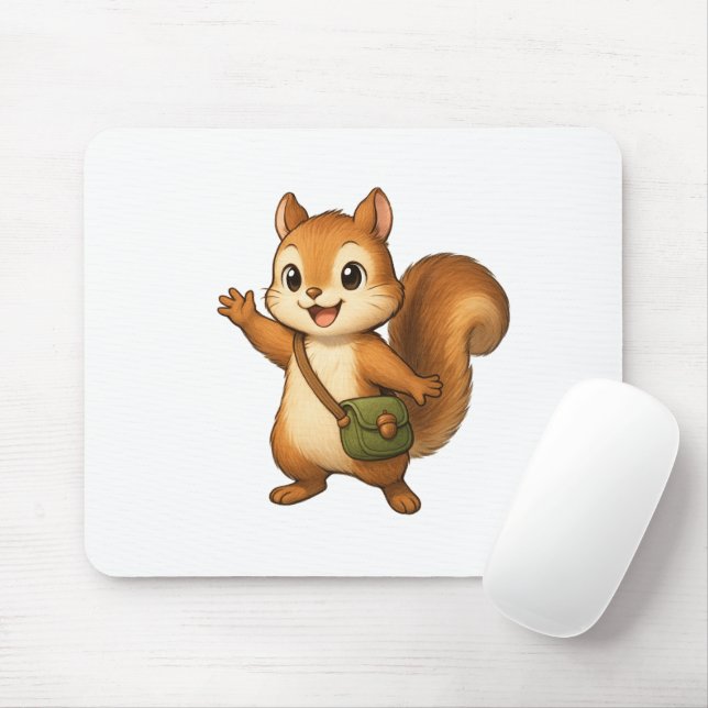 Cute Squirrel Mouse Pad – Okojo and Friends Musmatta (Med mus)