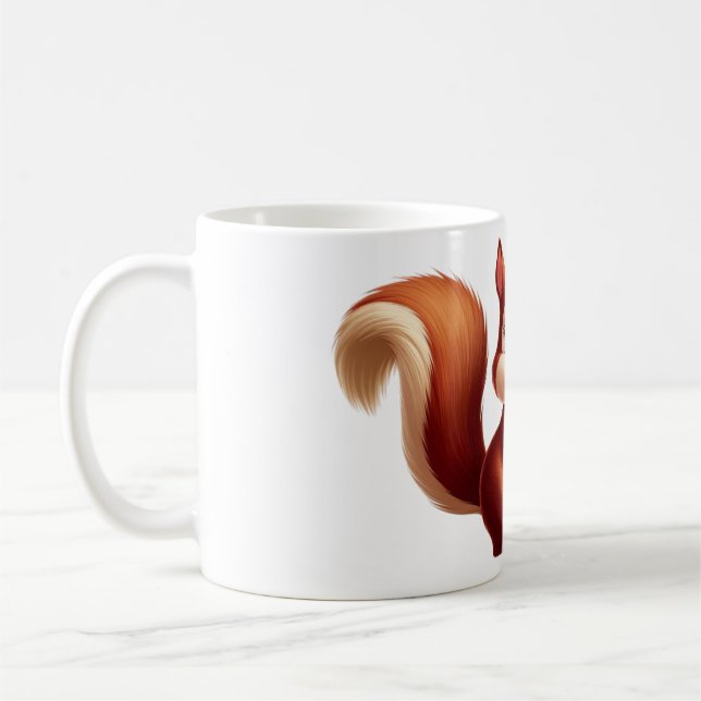 Cute Squirrel Mugg - Woodland Animal Coffee Kopp (Vänster)