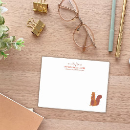 Cute Squirrel Namn och kontaktanteckning Post-it Block