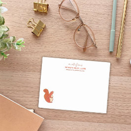 Cute Squirrel Namn och kontaktanteckning Post-it Block