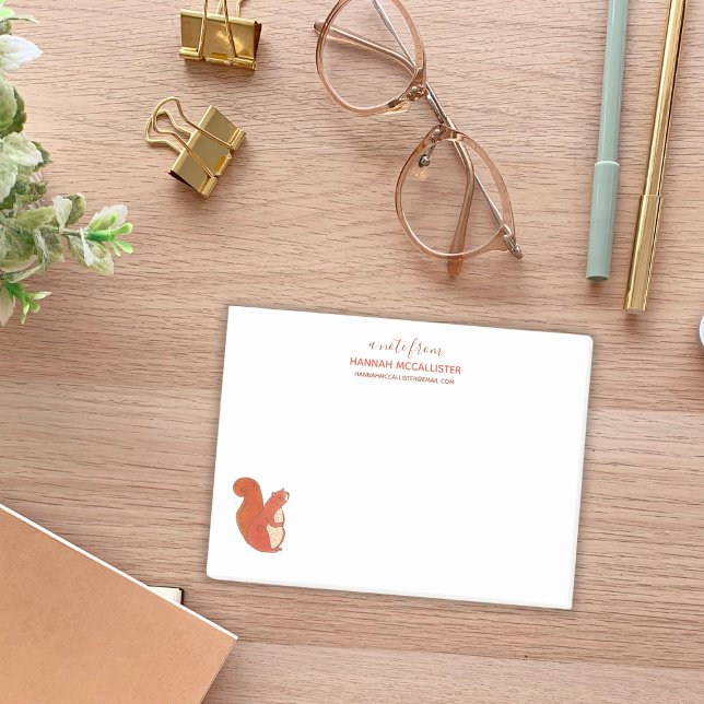 Cute Squirrel Namn och kontaktanteckning Post-it Block (Skapare uppladdad)